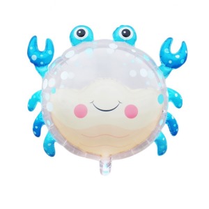 82cm 海洋系列鋁箔球-藍寶泡泡螃蟹
