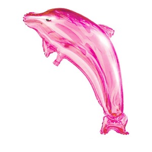 85cm 海洋系列鋁箔球-粉嫩海豚