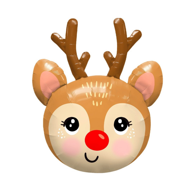 68cm聖誕節 粉腮紅麋鹿頭