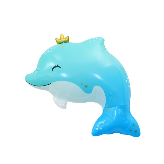 64cm 海洋系列鋁箔球-藍星海豚