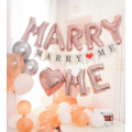 16吋「嫁給我吧」字母鋁箔氣球套組-玫瑰金色MARRY ME