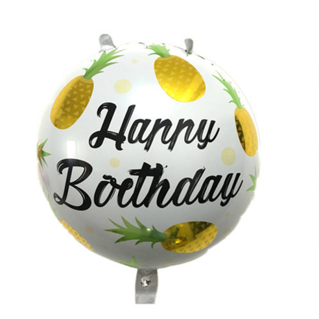 45cm 生日圓形鋁箔氣球- 金色鳳梨