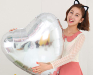 32吋愛心鋁箔球-銀色