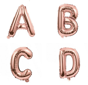 16吋玫瑰金字母球-A.B.C.D