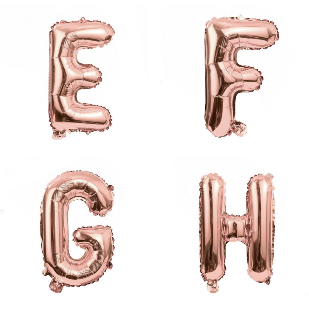 16吋玫瑰金字母球-E.F.G.H