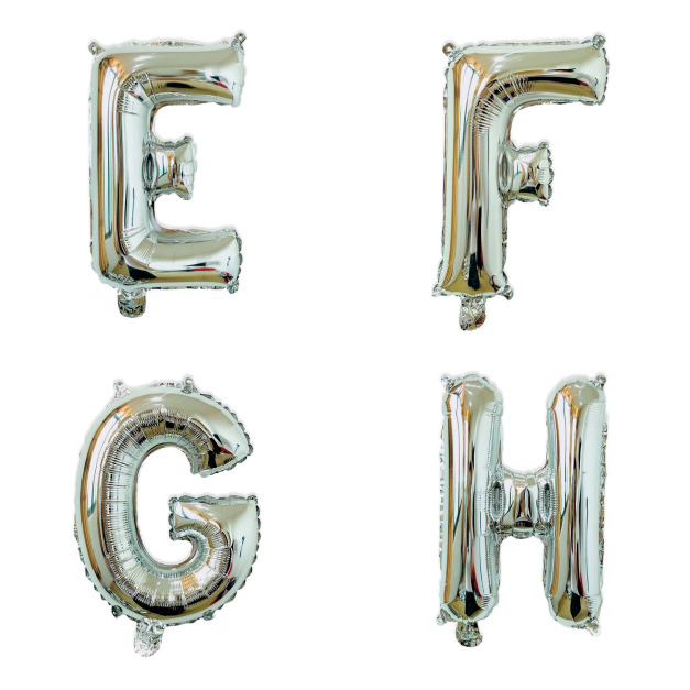 16吋銀色字母球-E.F.G.H