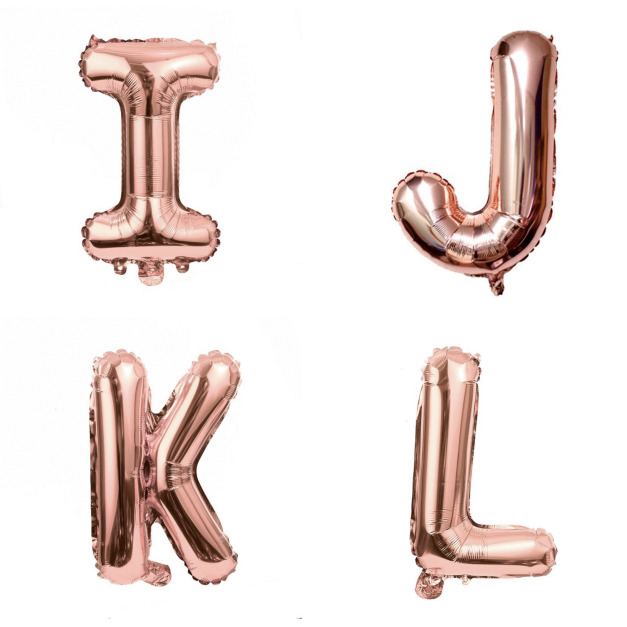 16吋玫瑰金字母球-I.J.K.L