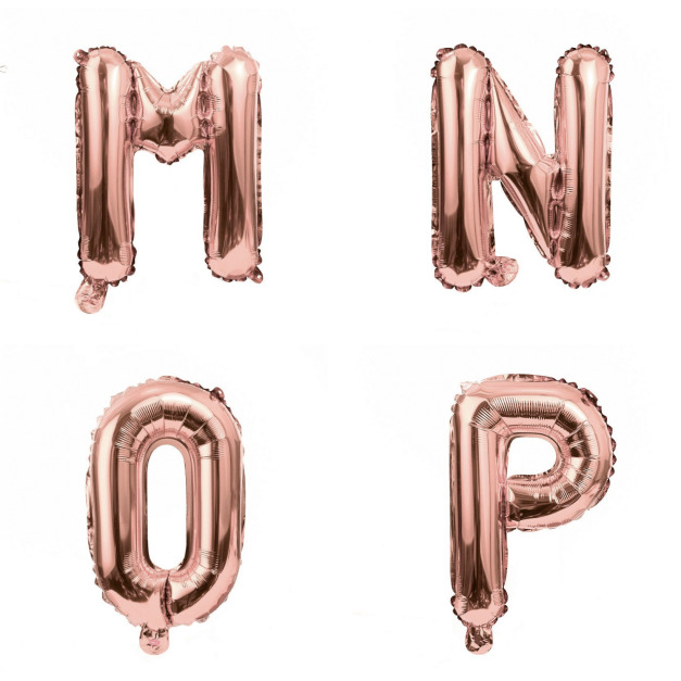 16吋玫瑰金字母球-M.N.O.P