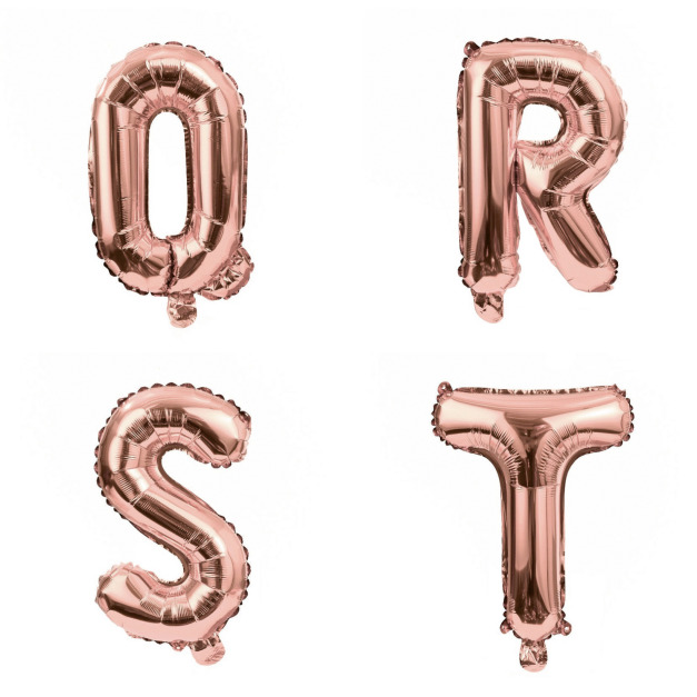 16吋玫瑰金字母球-Q.R.S.T