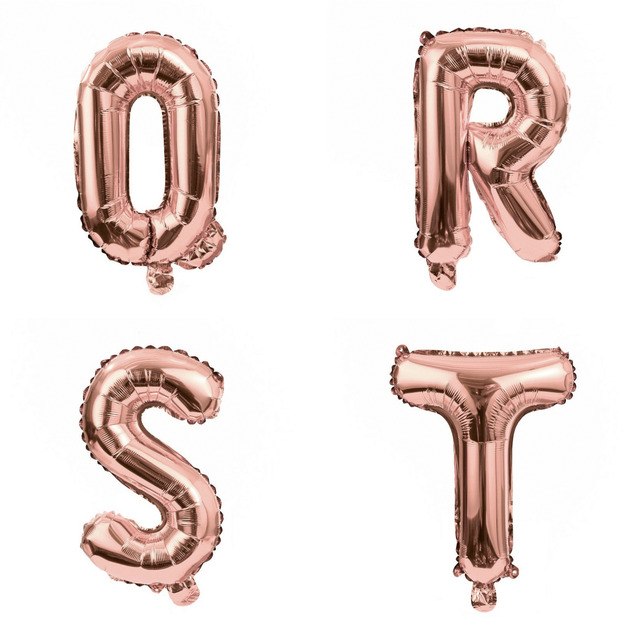 16吋玫瑰金字母球-Q.R.S.T