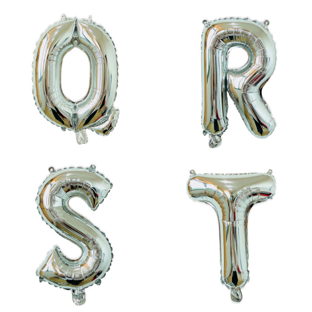 16吋銀色字母球-Q.R.S.T