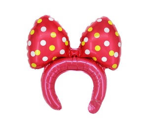 40cm 髮箍鋁箔氣球-蝴蝶結紅色