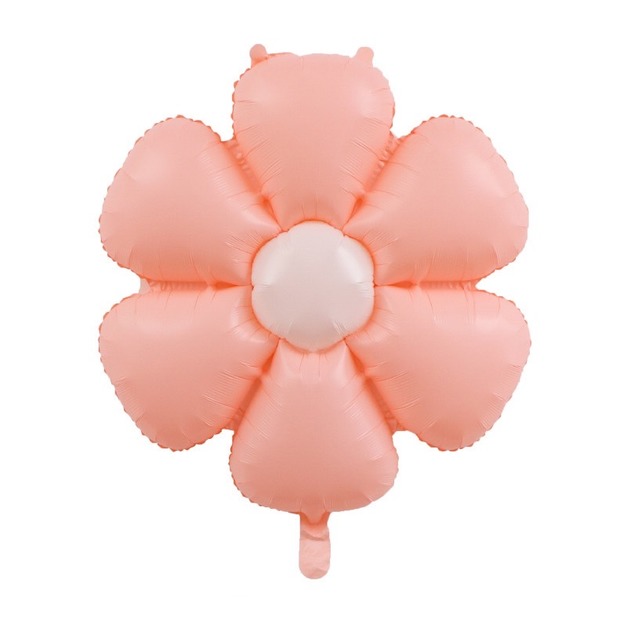 45cm韓版(小)雏菊花铝膜氣球-橘粉色