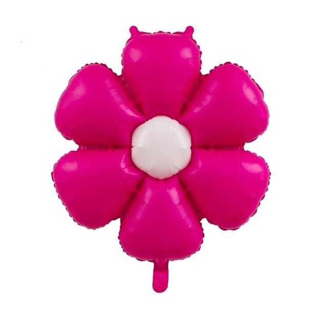 45cm韓版(小)雏菊花铝膜氣球-桃紅色