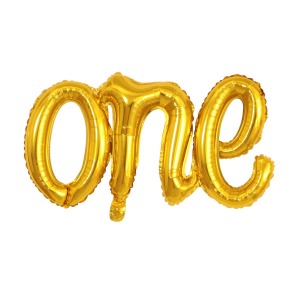 103cm 週歲ONE 字母-金色