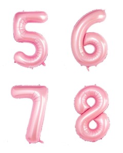 40吋粉色數字球-5678