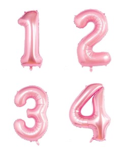 40吋粉色數字球-1234