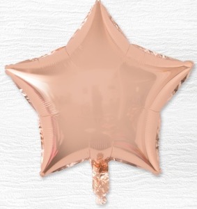 10吋素面鋁箔五角星-玫瑰粉色