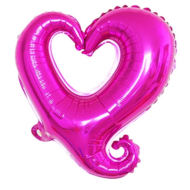 45cm愛心勾勾鋁箔氣球-玫粉色