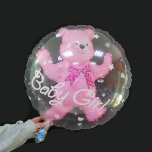 60cm 泡泡小粉熊氣球