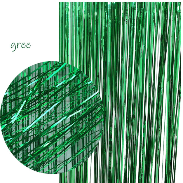 【派對商品】2m鋁箔雨絲流蘇-綠色