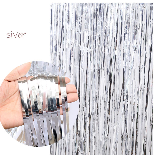 【派對商品】3m鋁箔雨絲流蘇-銀色