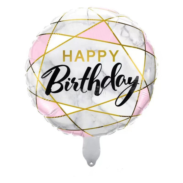 45cm 生日列鋁箔氣球-水晶玻璃生日款