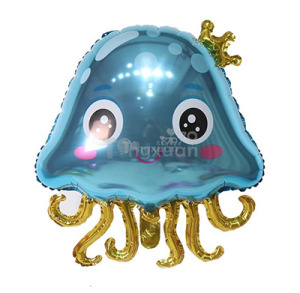 60cm 海洋系列鋁箔球-藍色水母