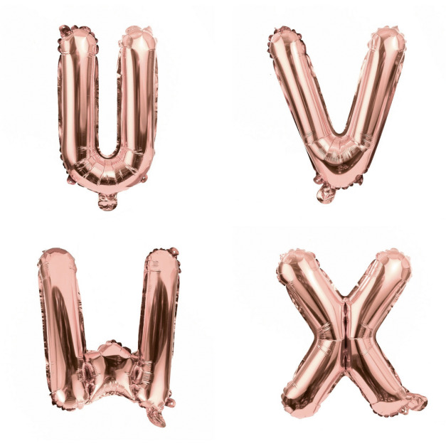16吋玫瑰金字母球-U.V.W.X