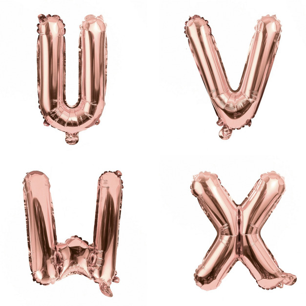 16吋玫瑰金字母球-U.V.W.X
