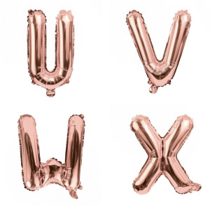 16吋玫瑰金字母球-U.V.W.X