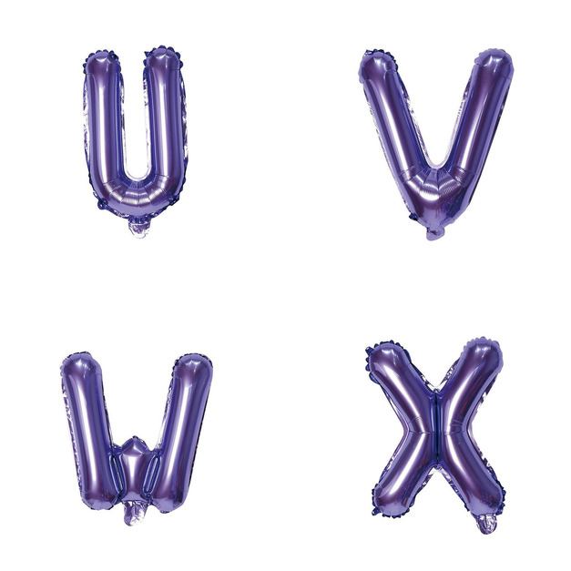 16吋紫色字母球-U.V.W.X