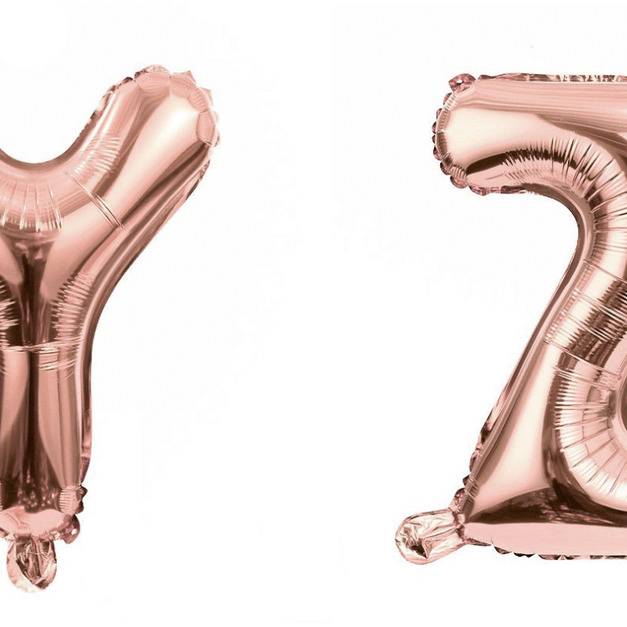 16吋玫瑰金字母球-Y.Z