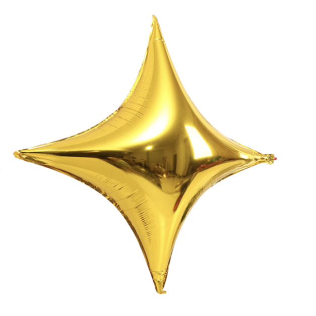 10寸四角星鋁箔球-金色