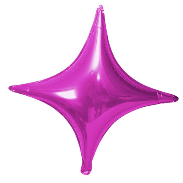 10寸四角星鋁箔球-玫紅