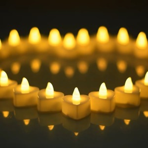 LED 愛心蠟燭燈(含電池)