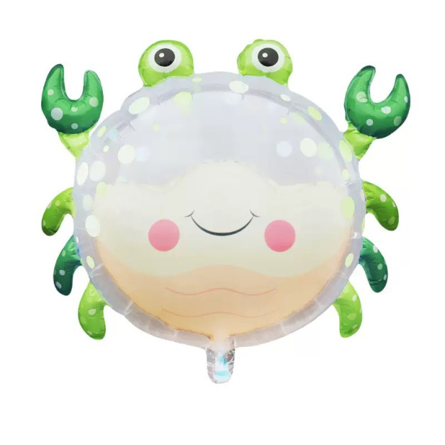 82cm 海洋系列鋁箔球-青綠泡泡螃蟹