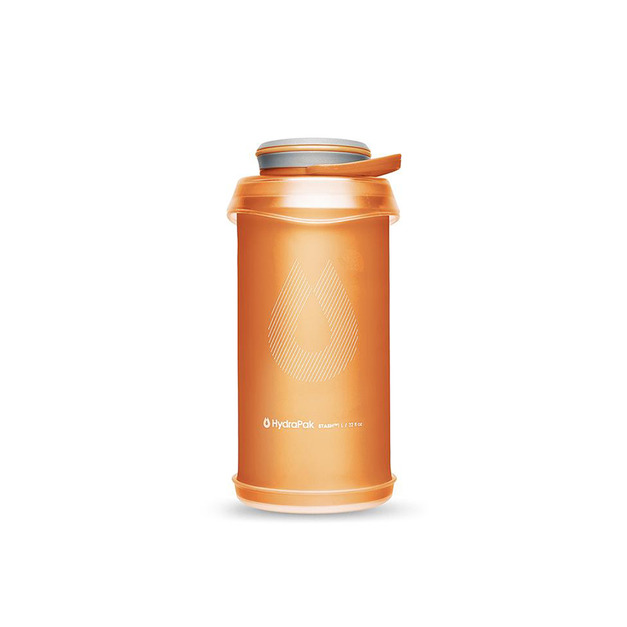 HydraPak Stash Bottle 可擠壓式圓盤軟式水壺 1L 沙漠橙