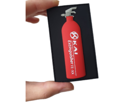 滅火器圖案PVC橡膠立體徽章（魔鬼氈－公）