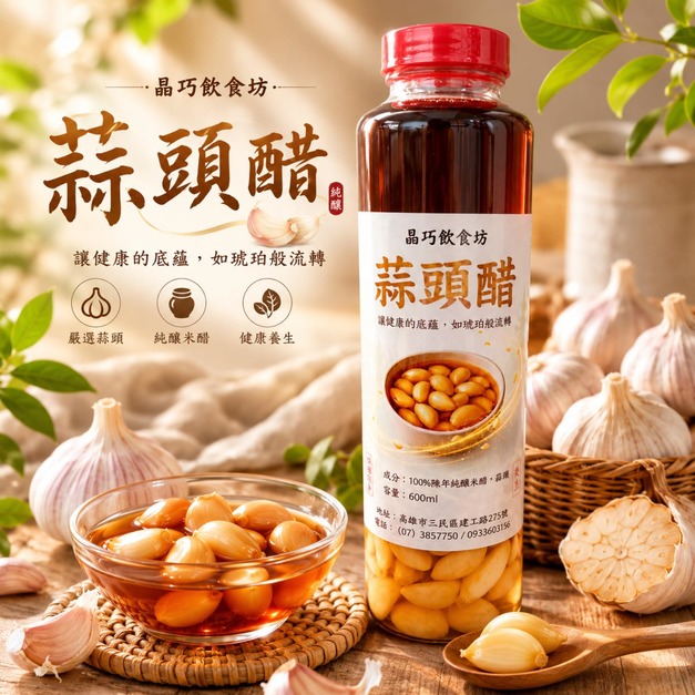 100% 天然純釀蒜頭醋