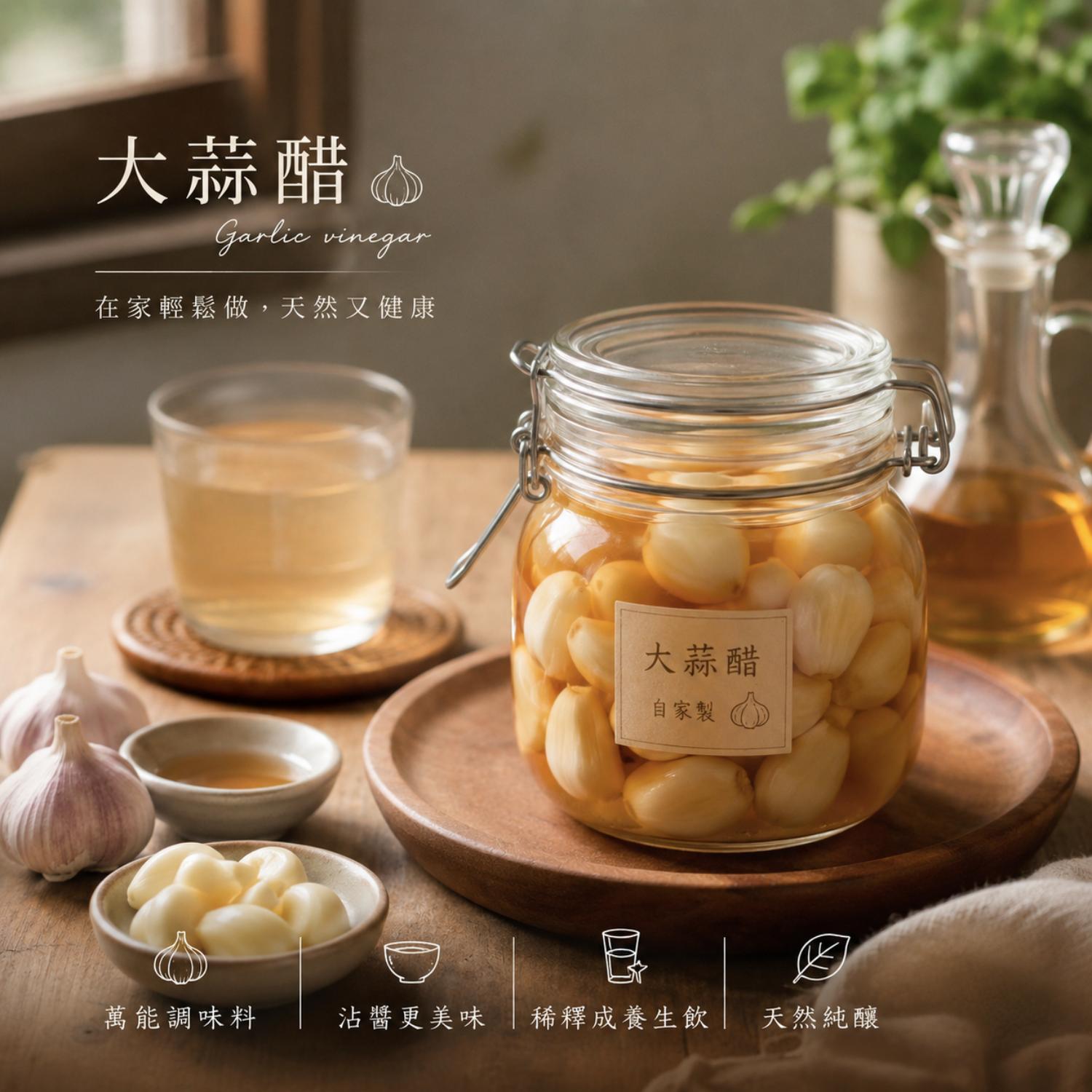 大蒜醋,蒜頭醋副作用,大蒜醋功效,大蒜醋的功效,大蒜醋做法,大蒜醋的做法,蒜頭醋正確做法,晶巧飲食坊,北極星Polestar