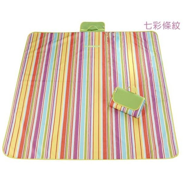 野餐墊、防水地墊、防潮墊、沙灘墊 (七彩條紋)