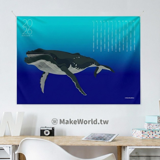 Make World 年曆掛布2026 (生態-大翅鯨)