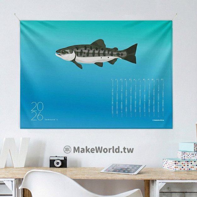 Make World 年曆掛布2026 (生態-櫻花鉤吻鮭)