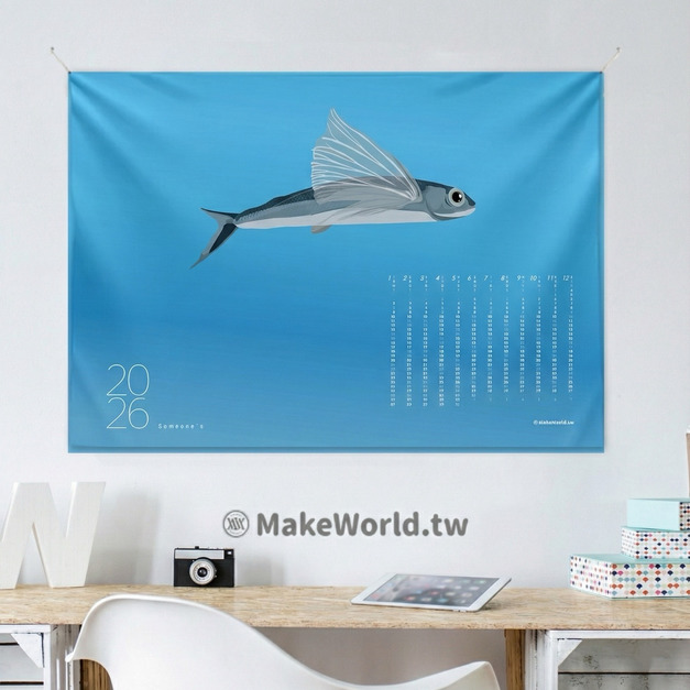 Make World 年曆掛布2026 (生態-飛魚)