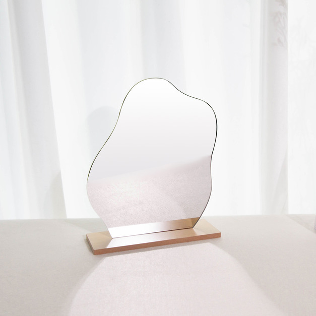 【絕版特惠】簡約風不規則木桌鏡