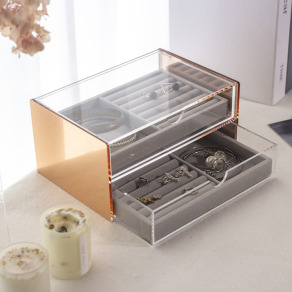 【TOP3熱銷禮物】玫瑰金：月光雙層抽屜珠寶盒