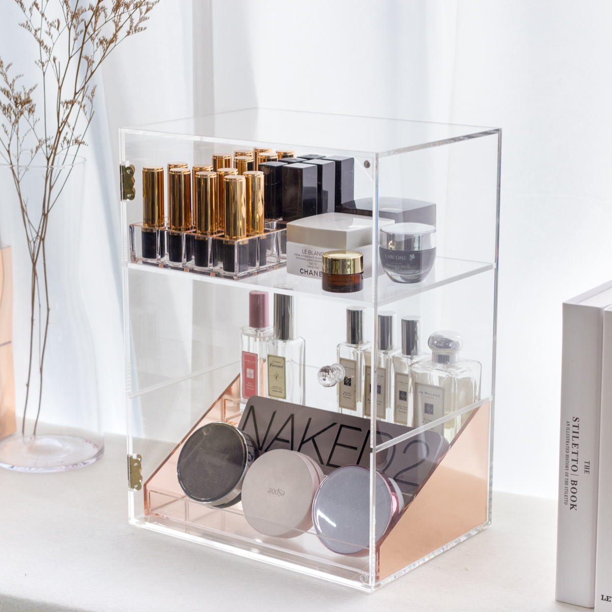 大容量：防塵三層美妝透天厝（組合款）