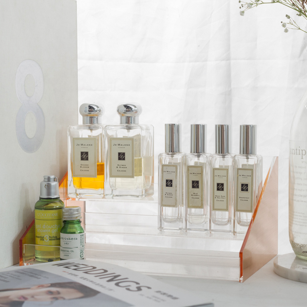 玫瑰金三層香水展示架