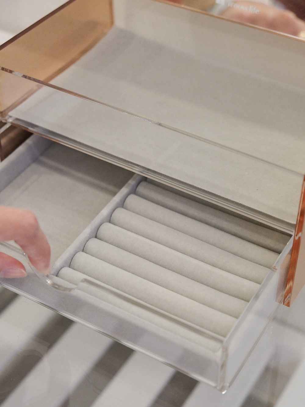 玫瑰金雙層鏡面珠寶盒